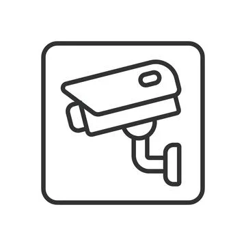 Surveillance camera icon in line design. surveillance, cctv, monitoring, camera イラスト素材