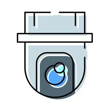 Surveillance camera icon observing and ensuring safety Illustrazione stock