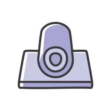 Surveillance camera icon. Purple security camera icon, representing digital.. Stock Illustration