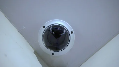 Surveillance camera inside the office, at home 스톡 동영상 101601814