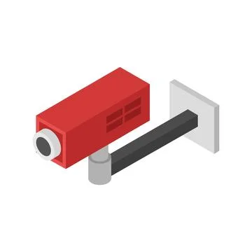 Surveillance camera isometric illustrator Stock Illustration