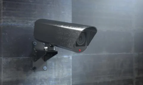 Surveillance Camera At Night Stock Illustration
