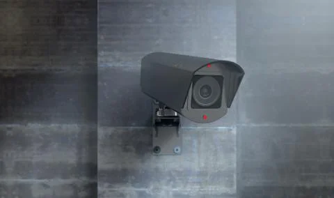 Surveillance Camera At Night Stock Illustration