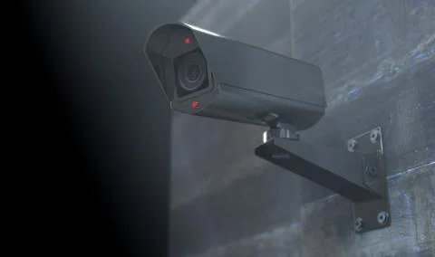 Surveillance Camera At Night Stock Illustration