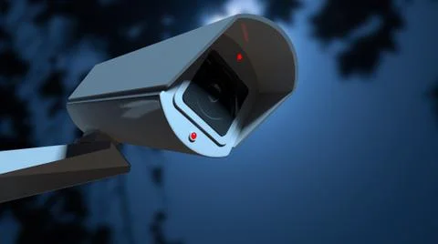 Surveillance camera in the night-time Stock Illustration