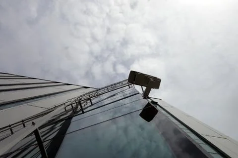 Surveillance camera on the office building Stock Photos