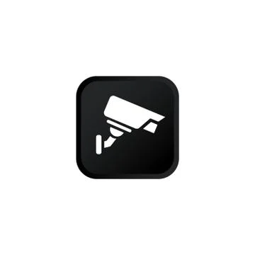 Surveillance camera or security camera icon modern button design black symbol Illustrazione stock
