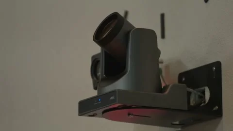 Surveillance camera pans left to right inside a building Stock Footage 165423368