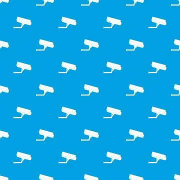 Surveillance camera pattern seamless blue Illustrazione stock