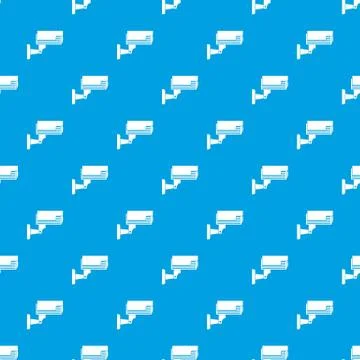 Surveillance camera pattern seamless blue Illustrazione stock