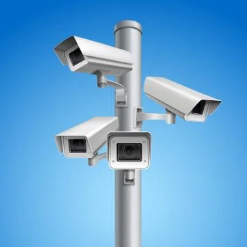 Surveillance camera pillar 스톡 일러스트