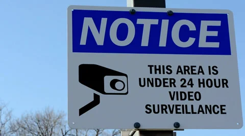 Surveillance Camera Sign Stock Footage 37352127
