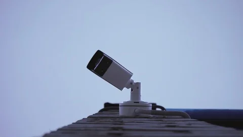 Surveillance camera on the street Stock Footage 101602336
