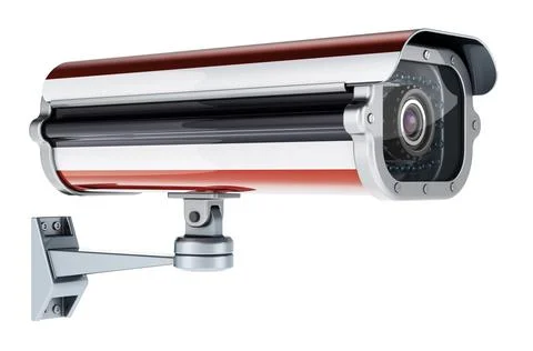 Surveillance camera with Thai flag. 3D rendering Illustration
