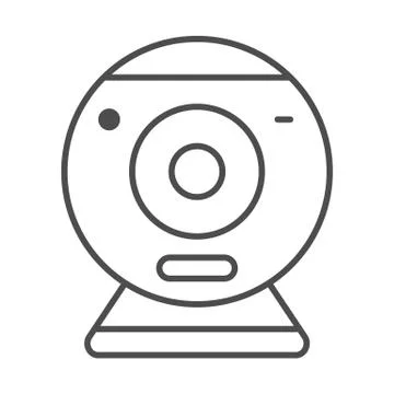 Surveillance camera thin line icon, Robotization concept, Video surveillance Stock Illustration
