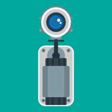 Surveillance camera vector icon protection control. CCTV video security guard Illustrazione stock