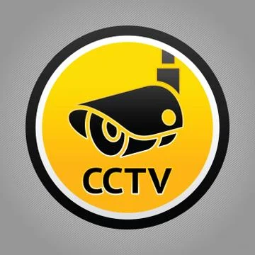 Surveillance camera warning sign Illustrazione stock