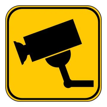 Surveillance camera warning sign. Stock Illustration
