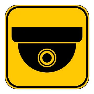 Surveillance camera warning sign. Stock Illustration