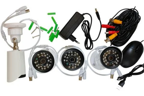 Surveillance camera on a white background. Stock-Fotos