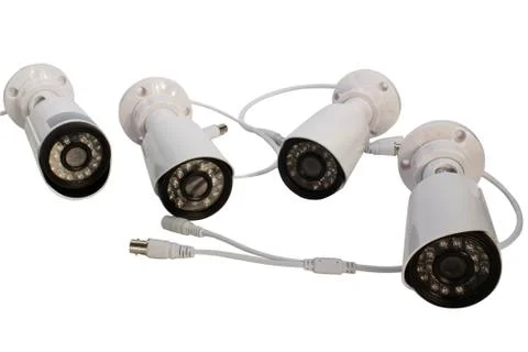 Surveillance camera on a white background. Stock-Fotos
