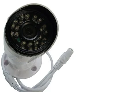 Surveillance camera on a white background. Stock Photos