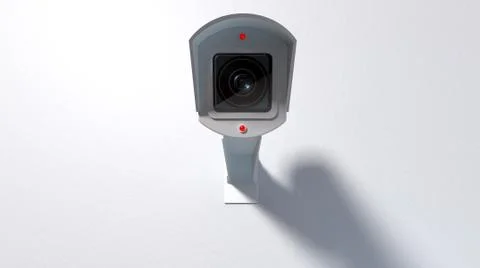 Surveillance camera on white 스톡 일러스트
