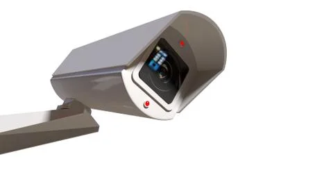 Surveillance camera on white Stock Illustration