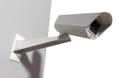 Surveillance camera on white Stock Illustration