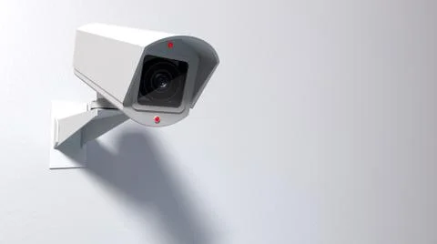 Surveillance camera on white Stock Illustration