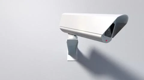 Surveillance camera on white Stock Illustration