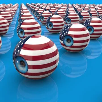 Surveillance concept - 3D Illustration Stock Illustration