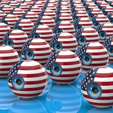 Surveillance concept - 3D Illustration Stock Illustration