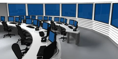 Surveillance control center Stock Illustration