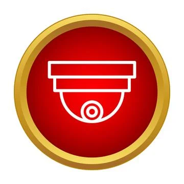 Surveillance dome camera icon showing security and monitoring Illustrazione stock