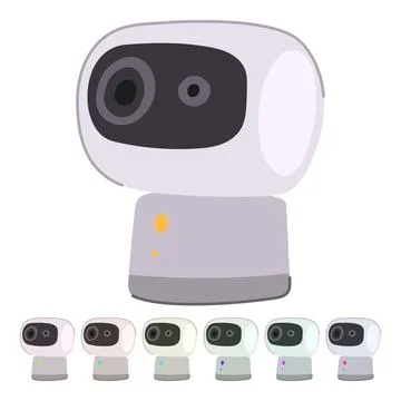 Surveillance facial recognition camera vector cartoon graphic Ilustración de archivo