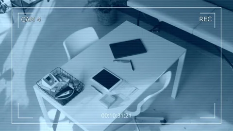 Surveillance Footage of Doctors Desk in Empty GP Office at End of Workday Stock Footage 276584997