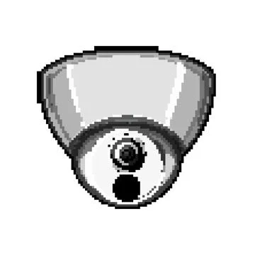 Surveillance ip camera pixel art vector illustration 스톡 일러스트