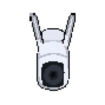 Surveillance ip camera pixel art vector illustration Stock Illustration