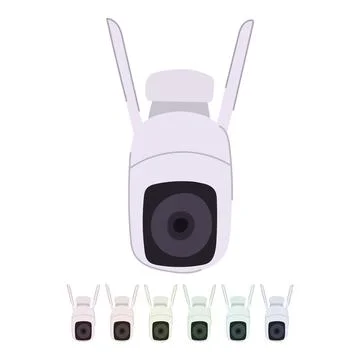 Surveillance ip camera vector cartoon graphic Stock Illustration