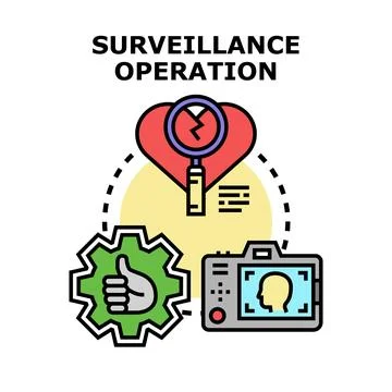 Surveillance operation researching digital data security concept Stock Illustration