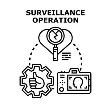 Surveillance operation researching digital data security concept Stock Illustration