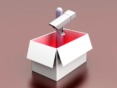 Surveillance out of the box 스톡 일러스트