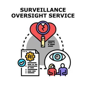 Surveillance oversight service analyzing personal data and privacy Stock Illustration