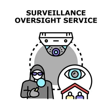 Surveillance oversight service providing security and protection Stock Illustration