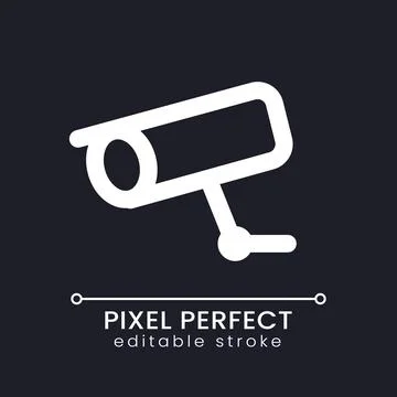 Surveillance pixel perfect white linear ui icon for dark theme イラスト素材