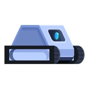 Surveillance robot patrolling using artificial intelligence Illustrazione stock