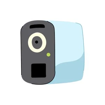 Surveillance security camera cartoon vector illustration Illustrazione stock