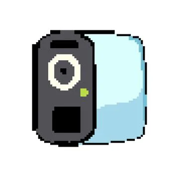 Surveillance security camera pixel art vector illustration Stock Illustration