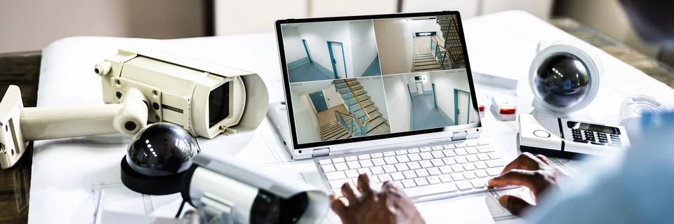 Surveillance Security Camera System Stock Photos
